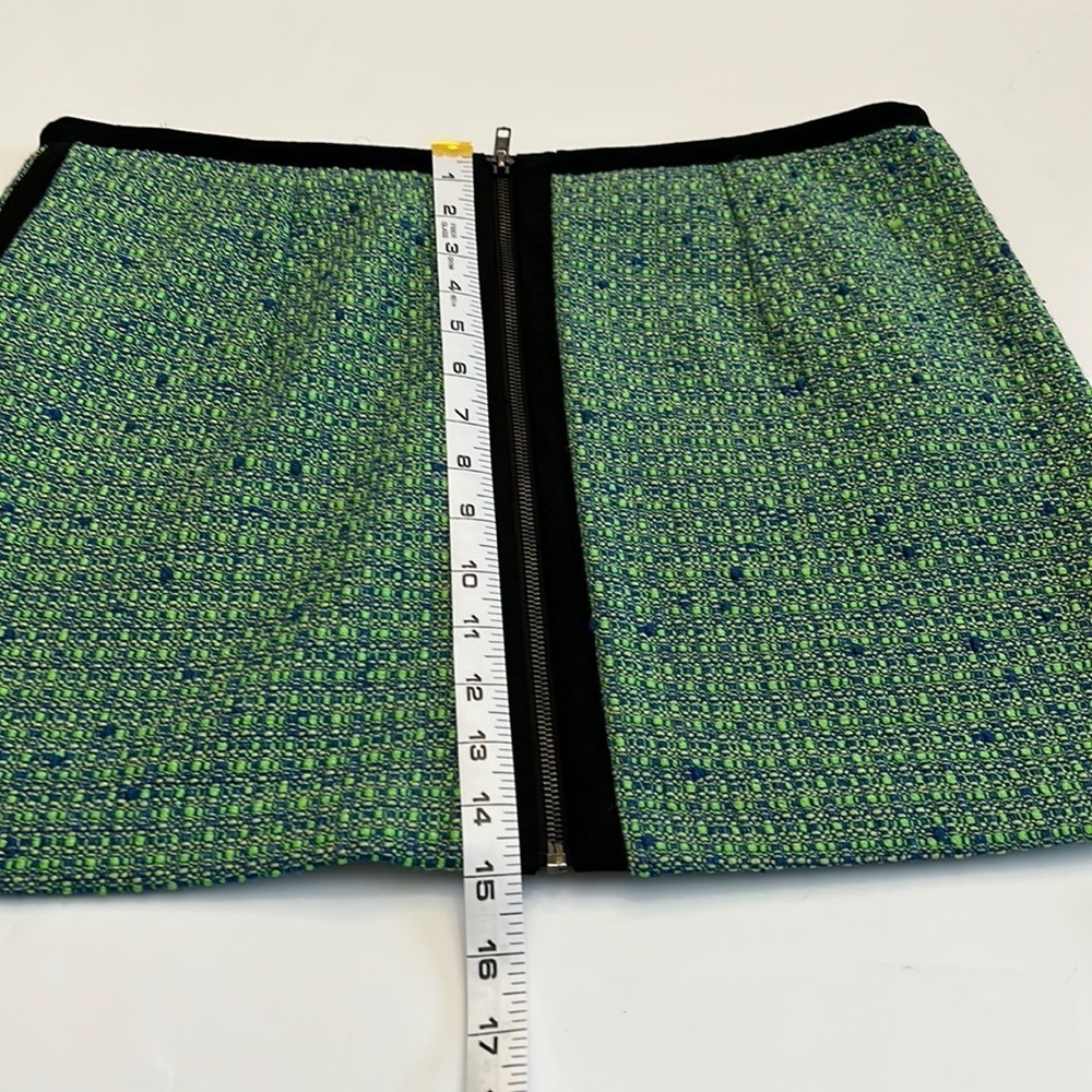 TOPSHOP  tweed mini skirt size 12 full zip back 2 pockets black side stripes - Picture 12 of 12